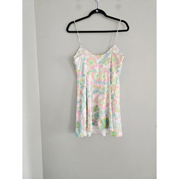 For Love Bell White Colorful Floral Mini Dress L - Picture 4 of 5